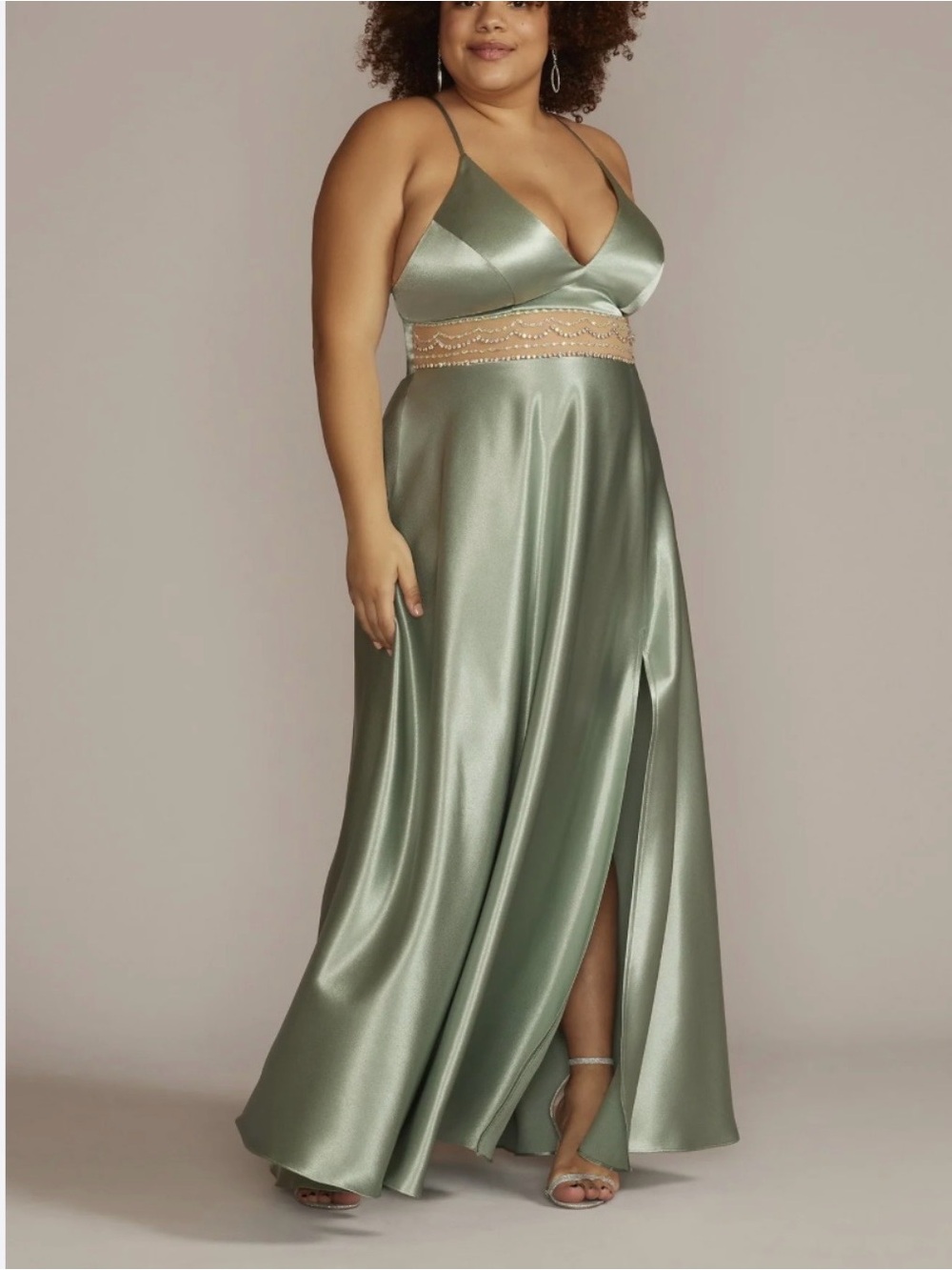 David’s Bridal Jules and Cleo Sage green night gown women’s size 20